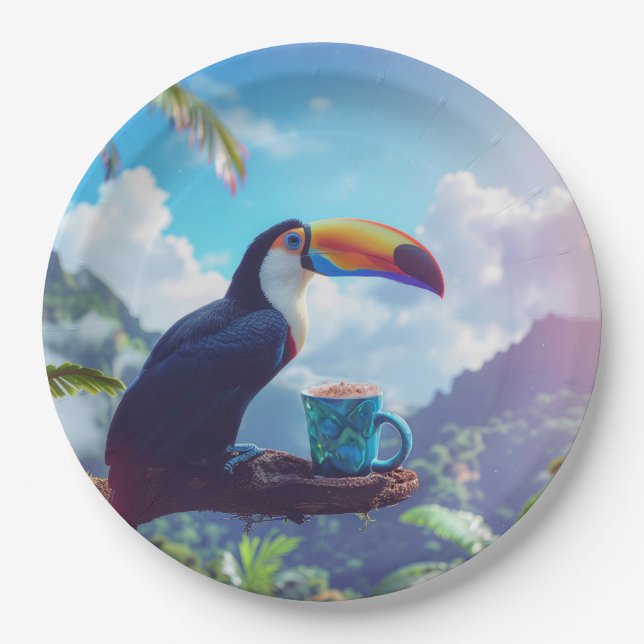 PRATO DE PAPEL COCOA LOVER - TOUCAN (Frente)