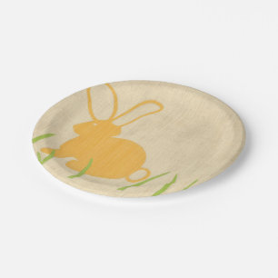 Prato De Papel Coelhinho Amarelo e Grama Verde por Chariklia Zarr