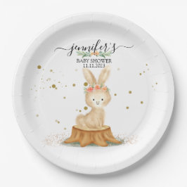 Prato De Papel Coelhinho Bunny aquarela fofa bebê recém-nascido v