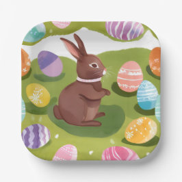 Prato De Papel Coelhinho de Chocolate | Ovos de Pastel Primavera