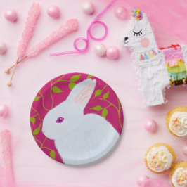 Prato De Papel coelho branco