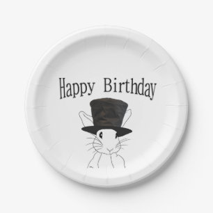 Prato De Papel Coelho Branco