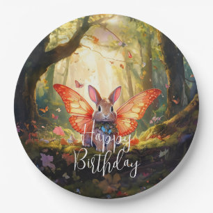 Prato De Papel Coelho caprichoso floresta encantada Feliz Anivers