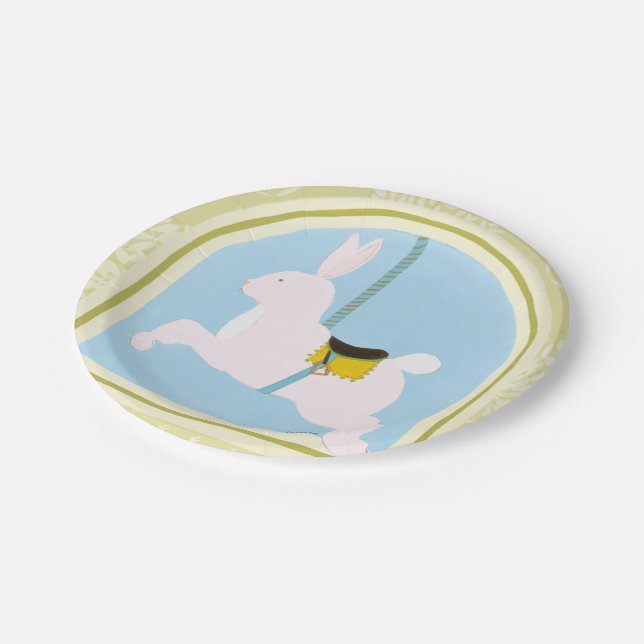 Prato De Papel Coelho Carousel de June Erica Vess (Inclinado)
