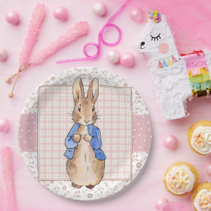 Prato De Papel Coelho clássico Bunny jaqueta azul