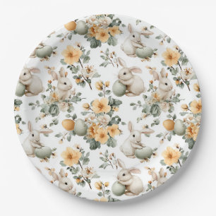 Prato De Papel Coelho de Páscoa Floral Vintage (2)