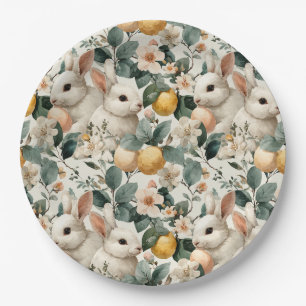 Prato De Papel Coelho de Páscoa Floral Vintage (9)