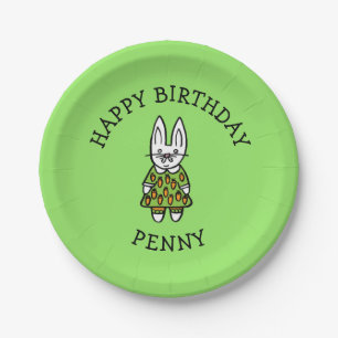 Prato De Papel Coelho Penny Personalizado