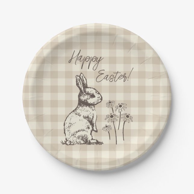 Prato De Papel Coelhos Coelhos fofinhos Bonanza - Felz pascoa. (Frente)
