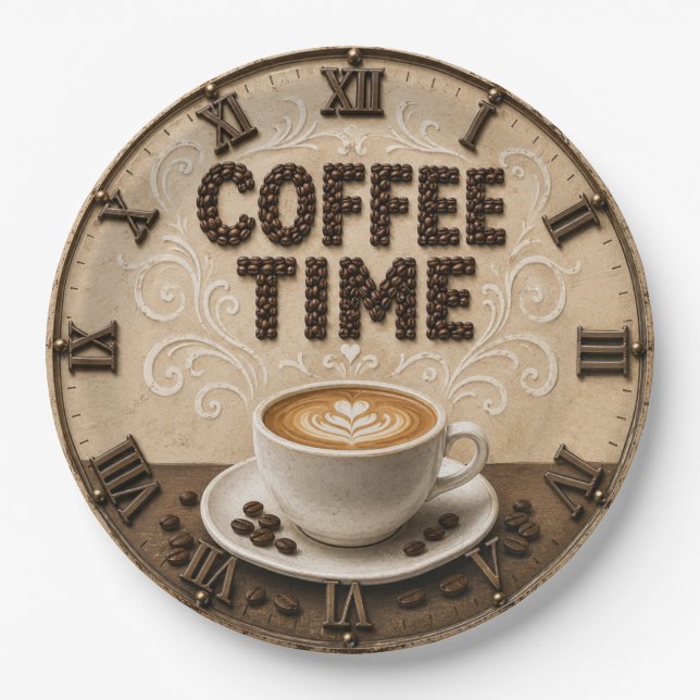 Prato De Papel Coffee Time  (Frente)