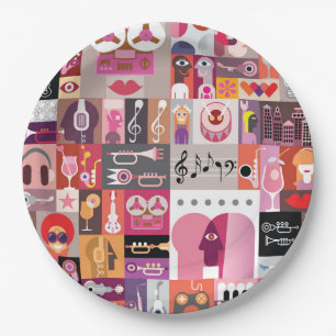 Prato De Papel Colagem de arte gráfica