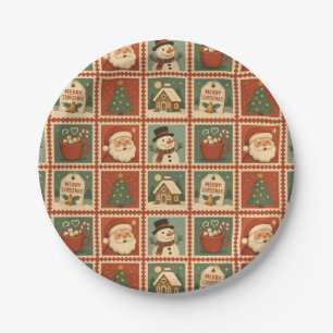 Prato De Papel Colagem do Carimbo de Natal Retroativo