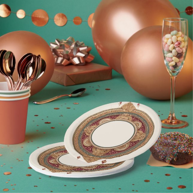 Prato De Papel Colar Thali Meenakari (Múltiplo)