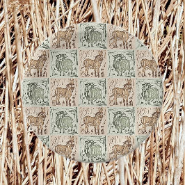 Prato De Papel Colcha de Burro e Ovelha com Impressão em Bloco -