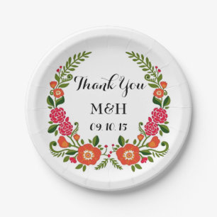 Prato De Papel Coleção Bohemian Summer Wedding