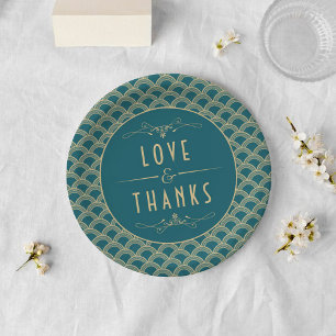 Prato De Papel Coleção de Casamentos Art Deco Gatsby, de 1920