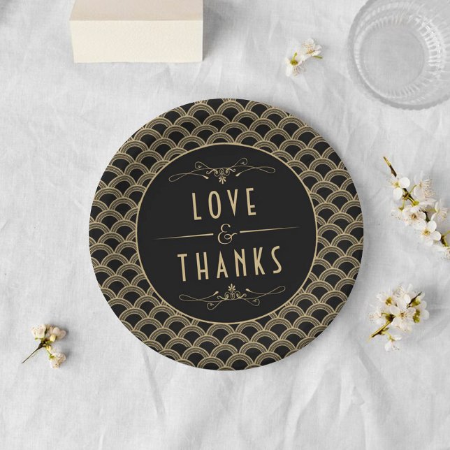 Prato De Papel Coleção de Casamentos Art Deco Gatsby, de 1920 (Criador carregado)