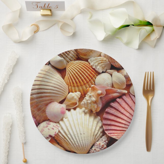 Prato De Papel Coleção de Conchas e Amêijoas de Costeiras (Casamento)