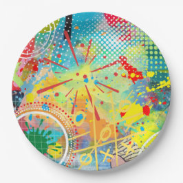 Prato De Papel Coleção de Explosão de Cores