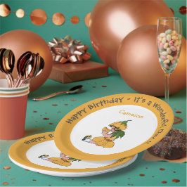 Prato De Papel Coleção de Flower Whimsic Child