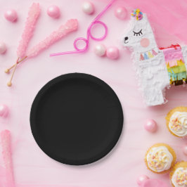Prato De Papel Coleção de Natal Preto Minimalista de Luxo