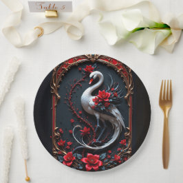 Prato De Papel Coleção de Noivas Cisne Branco Elegante