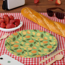 Prato De Papel Coleção de padrões do cesto de frutas - Laranjas