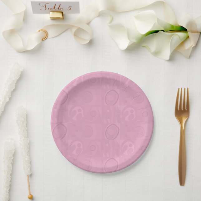 Prato De Papel Coleção do Dia das Mães Rosa Pastel (Casamento)
