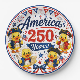 Prato De Papel Coleção Patriótica América 250 Anos Patinhos