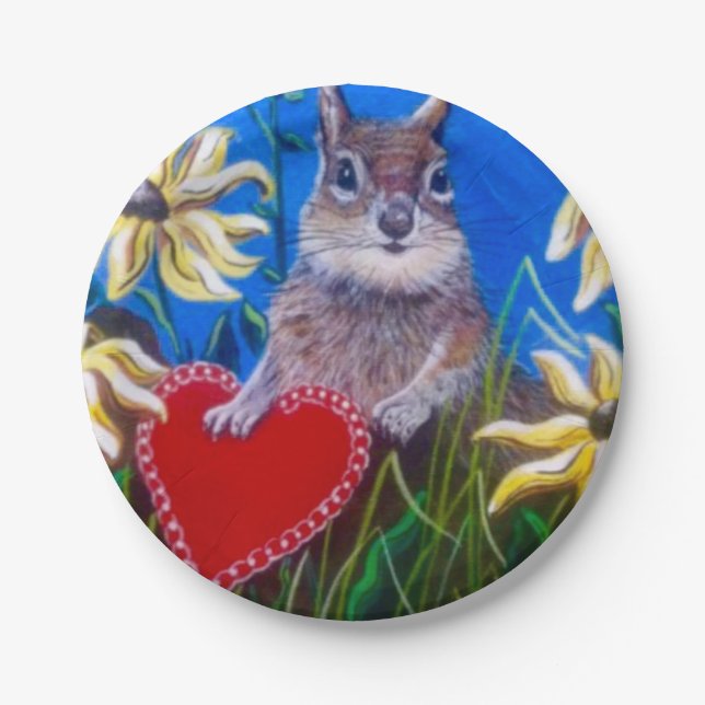 Prato De Papel Coletando Corações com Elizabeth Plate (Frente)