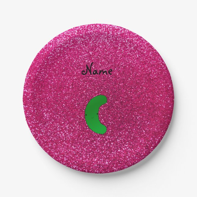 Prato De Papel Coletor rosa de nome personalizado (Frente)
