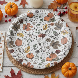 Prato De Papel Colheita de Cobras - Padrões de Ação de Graças