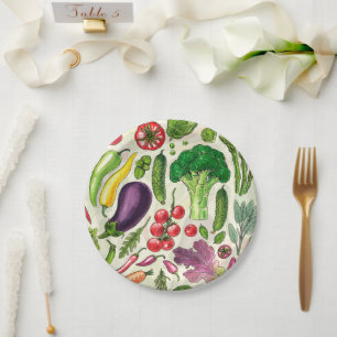 Prato De Papel Colheita vegetal e herbácea no jardim a branco