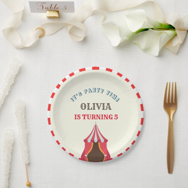 Prato De Papel COLLAGEM FOTOGRÁFICA DO TEMA DO Circo 5 (Casamento)