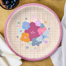 Prato De Papel Colorful Dopamine Flower Girl Paper Plate