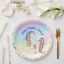 Prato De Papel Colorful Fantasy Unicorn