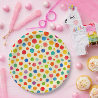 Prato De Papel Colorful Paper Plates.