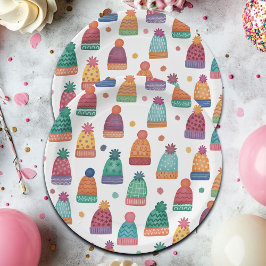 Prato De Papel Colorful Woolly Hats Winter