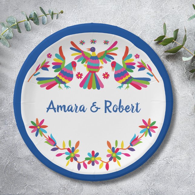 PRATO DE PAPEL COLORFULL OTOMI MEXICAN (Criador carregado)