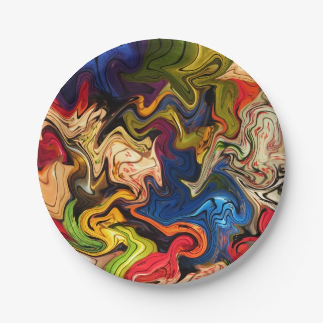 Prato De Papel colorida, alegre, colorida + padrão, têxtil (Frente)