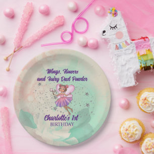 Prato De Papel Colorida Fairy Birthday