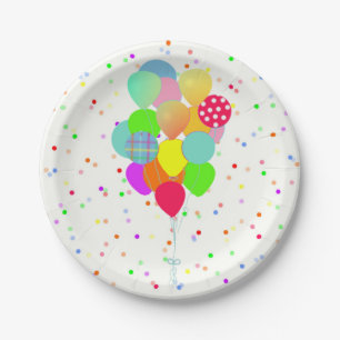 Prato De Papel Colorida Festa de aniversário infantil de Confetti