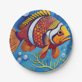 Prato De Papel Colorida Poisson