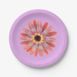 Prato De Papel Colorido, Gerbera Daisy Paper Plate