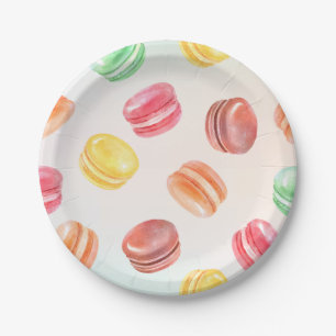 Prato de Papel Colorido Macarons