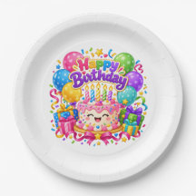 Prato de Papel Colorido para Festa de Aniversário