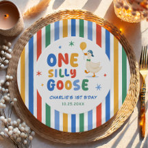 Colorido Um Ganso Bobo Crianças 1º Aniversário