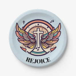 Prato De Papel Colorir as Asas Cruzadas Coloridas