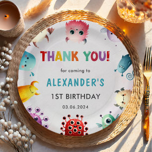 Prato De Papel Colorir Bonita Nossa Pequena Festa de aniversário 