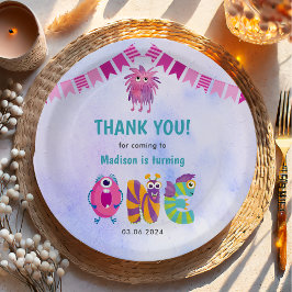 Prato De Papel Colorir Bonita Nossa Pequena Festa de aniversário 